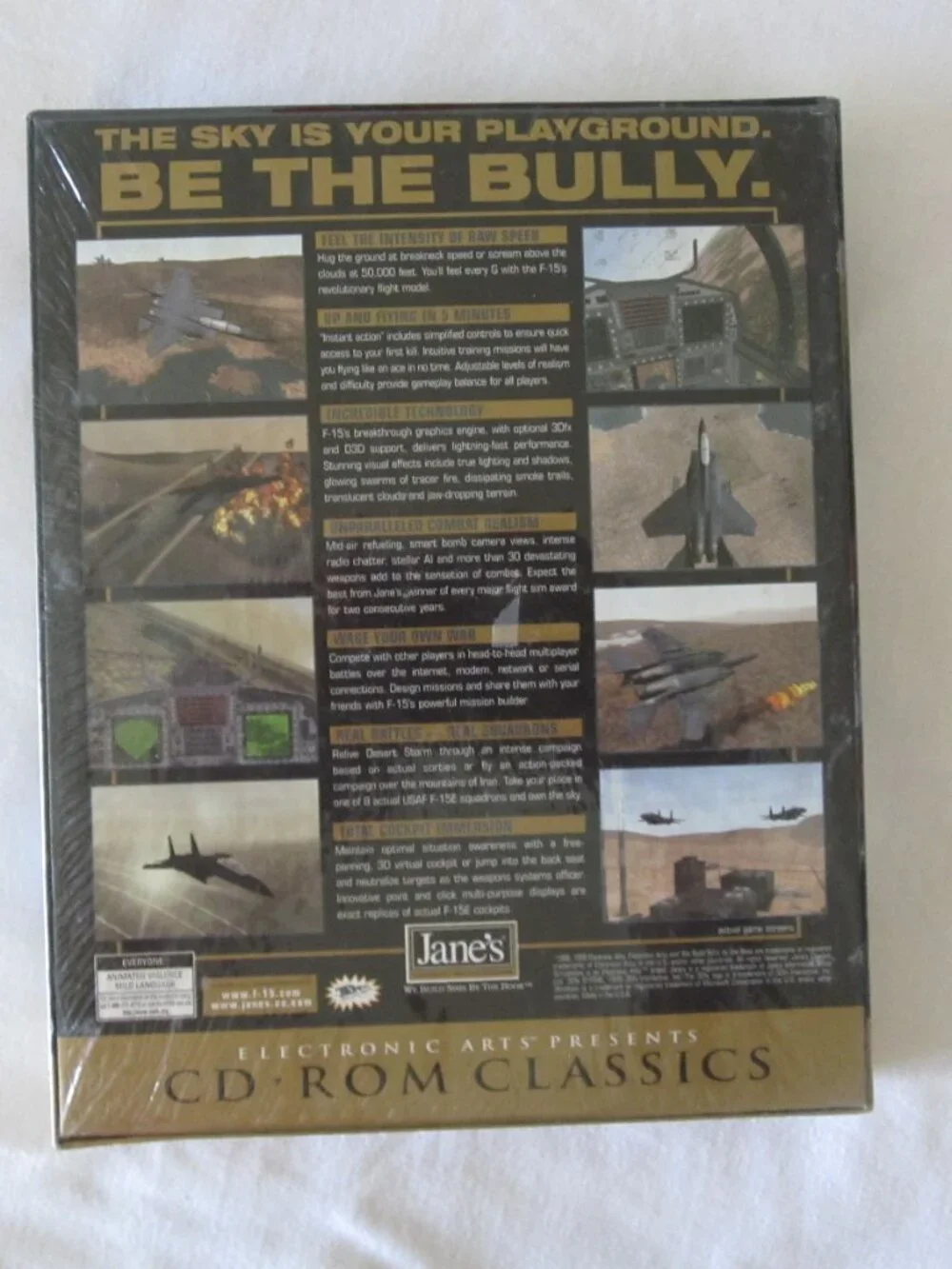1999 Big Box PC Game: Jane's F-15 Jet Combat Simulator - Factory Sealed